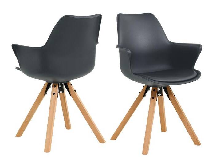 SalesFever »Paris« Armlehnstuhl 2er-Set dunkelgrau 58x84x61 cm von slewo