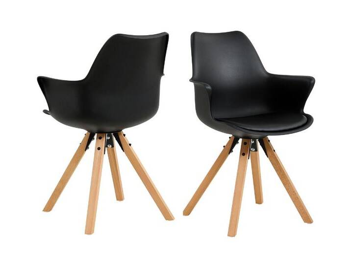 SalesFever »Paris« Armlehnstuhl 2er-Set schwarz 58x84x61 cm von slewo