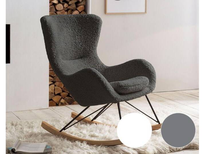 SalesFever »Wool« Schaukelstuhl grau / 75x106x102 cm von slewo