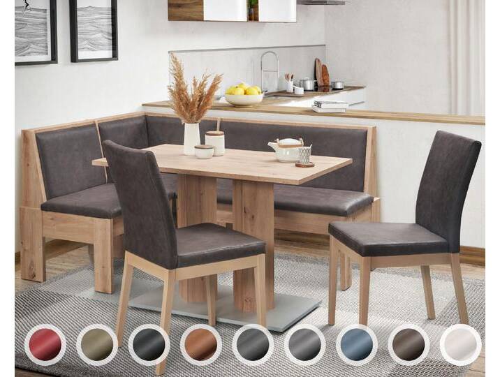 Schösswender »Inka« Eckbankgruppe II 147x187 cm / Gavin 03 beige / geschlossen / Spitzecke / Appalachian Oak Dekor von slewo