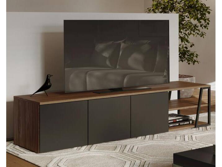 TemaHome »Albi« Lowboard Schwarz mit Walnuss TemaHome »Albi« Lowboard Schwarz mit Walnuss von slewo