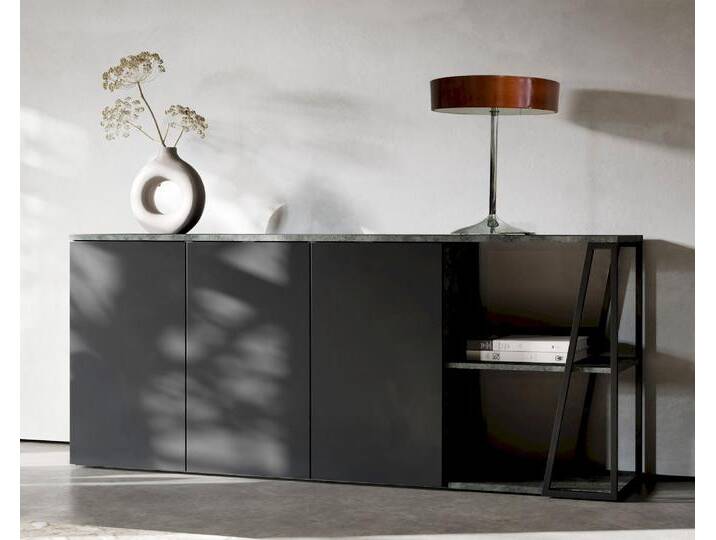 TemaHome »Albi« Sideboard Schwarz mit Concrete – erhältlich in 1 Größen von slewo