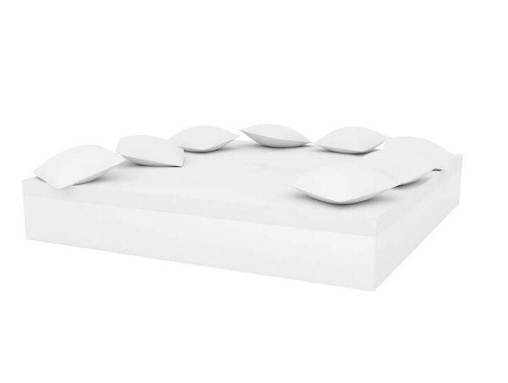 Vondom »JUT CHILL« Outdoor Daybed 240x120 cm / Ecru mit Bezug Silvertex Ecru 0009 / Lackiert Hochglanz von slewo