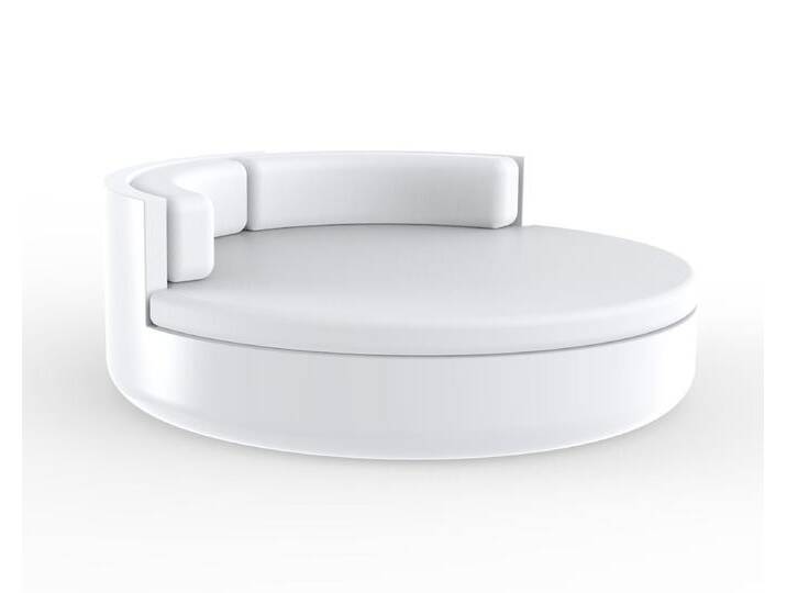 Vondom »ULM« Outdoor Daybed mit fester Rückenlehne Ecru mit Bezug Silvertex Ecru 0009 / Basic Matt von slewo