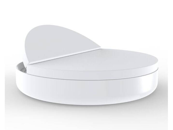 Vondom »ULM« Outdoor Daybed mit neigbarer Rückenlehne Ecru mit Bezug Silvertex Ecru 0009 / Basic Matt von slewo
