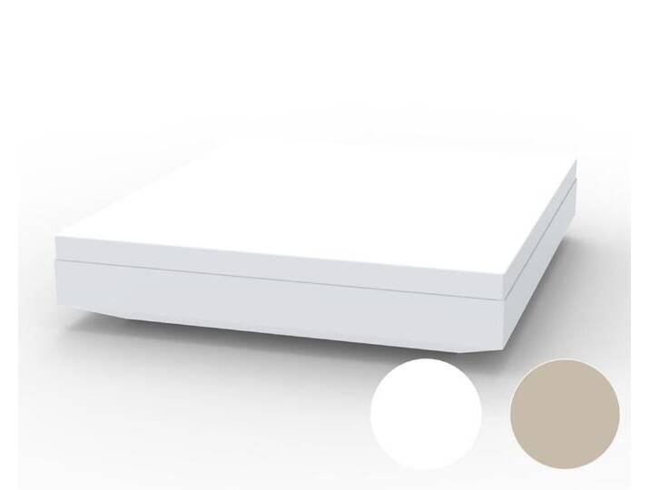 Vondom »VELA« Outdoor Daybed eckig Ecru mit Bezug Silvertex Ecru 0009 / Basic Matt von slewo