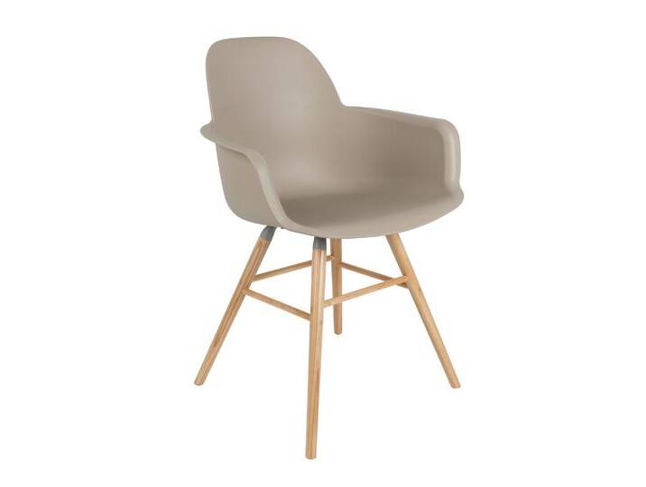 Zuiver »Albert Kuip« Designer-Stuhl mit Armlehne Light Grey von slewo