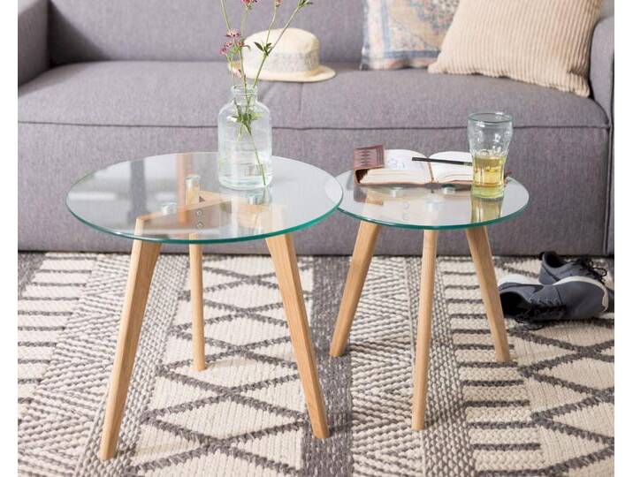 designline Beistelltisch Bror 2er-Set mit Glasplatte von slewo