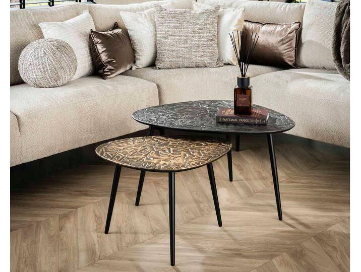 designline »Patina Metal« Couchtisch 2er-Set dreieckig von slewo