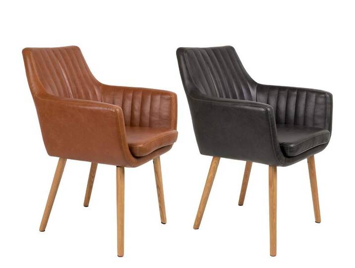 designline Polsterstuhl Pike mit Armlehne Cognac von slewo