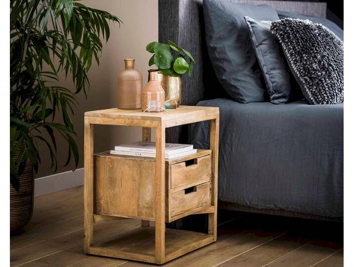 designline »Sahara« Nachttisch 2 Schubladen 45x55x35 cm von slewo