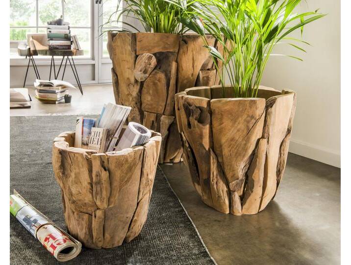 die Faktorei »Rustic« Teak Holztopf 60x60 cm von slewo