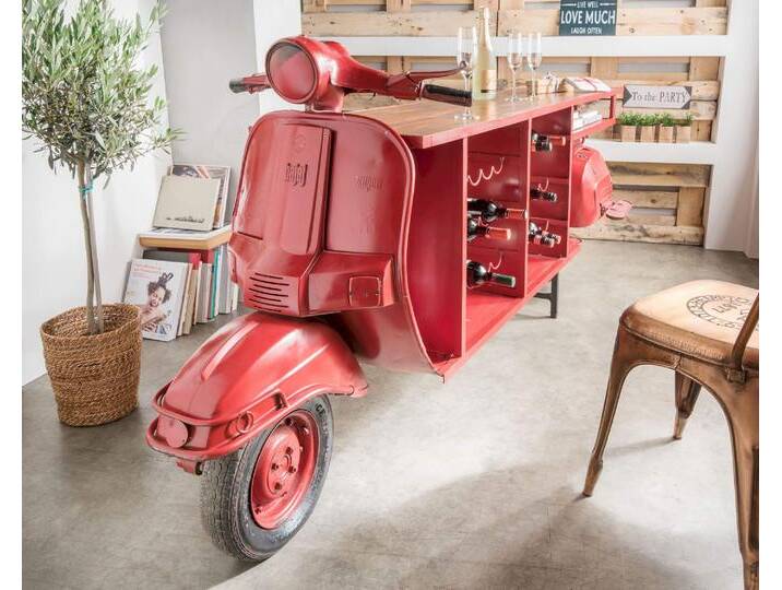 die Faktorei »Scooter Nr. 3« Original Unikat Theke Mangoholz-Tischplatte, Flaschen-/Gläserfächer die Faktorei »Scooter Nr. 3« Original Unikat Theke Mangoholz-Tischplatte, Flaschen-/Gläserfächer von slewo