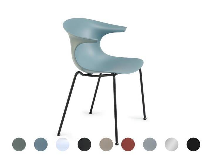 infiniti »LOOP MONO« 4 Legs Designer-Stuhl 01 verchromt / IS503 Taubenblau von slewo