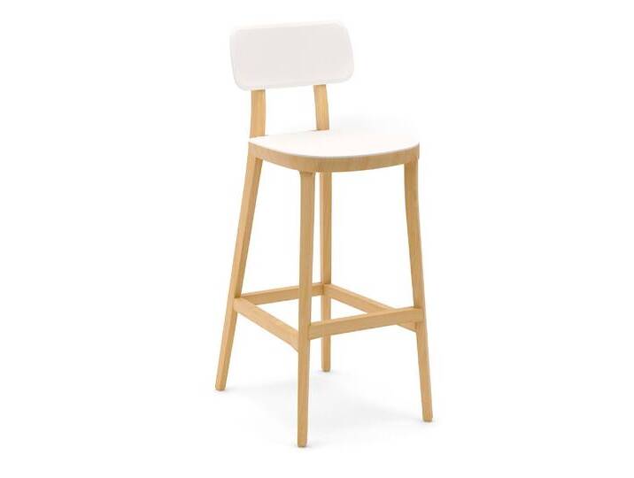 infiniti »PORTA VENEZIA« Designer-Barhocker FGVPN Buche natur / S021 Perlgrau von slewo