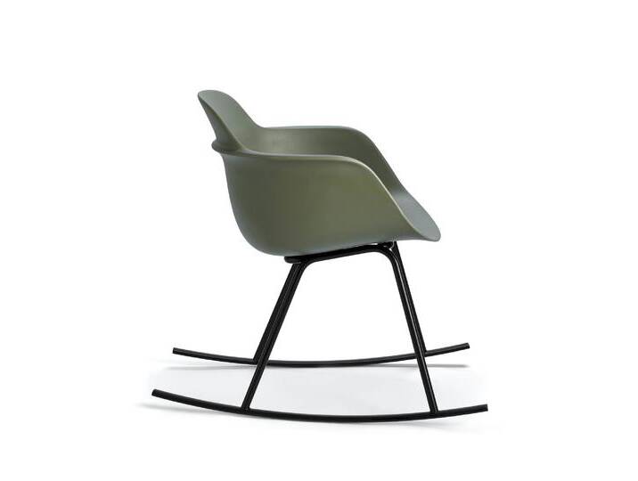 infiniti »SICLA« Rocking Designer-Schaukelstuhl AC31 Schwarz matt lackiert / IS503 Hellblau von slewo