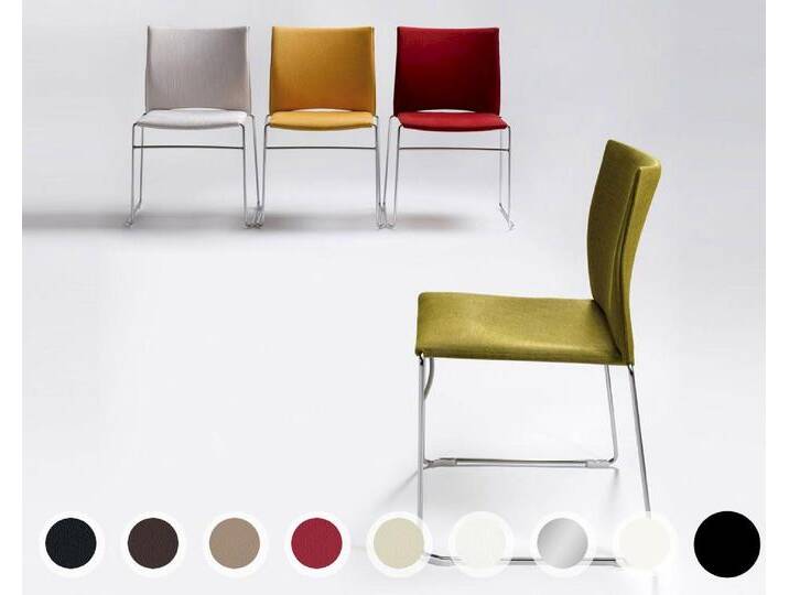 infiniti »WEB« Designer-Stuhl AC01 verchromt / Stoff Byte 401 von slewo