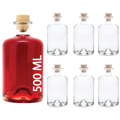 3,4,6 oder 10 x 500 ml leere Glasflaschen Apotheker-Flasche HGK Weinflasche Schnapsflasche Essig Öl Glasflaschen 0,5 Liter l Nr 1 von slkfactory (6 Stück) von slkfactory