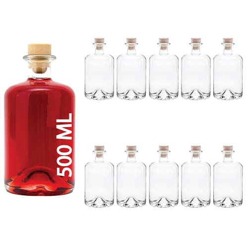3,4,6 oder 10 x 500 ml leere Glasflaschen Apotheker HGK Weinflasche Schnapsflasche Essig Öl Glasflaschen 0,5 Liter l Nr 1 von slkfactory (10 Stück) von slkfactory