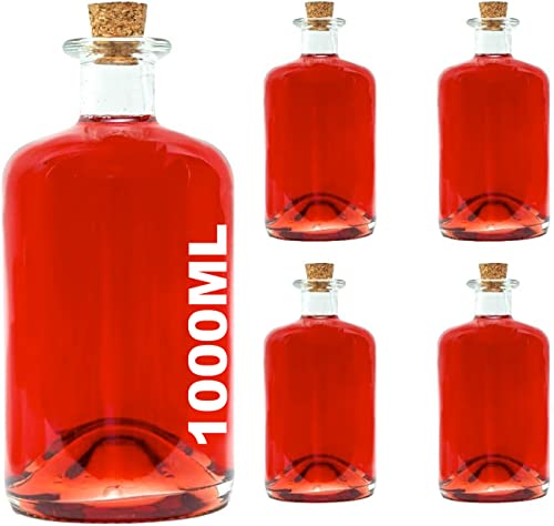 slkfactory 4 Leere Glasflaschen 1000 ml Apotheker Flaschen 1 Liter 100 cl Likörflaschen Schnapsflaschen Essigflaschen Ölflaschen slkfactory 4 Leere Glasflaschen 1000 ml Apotheker Flaschen 1 Liter 100 cl Likörflaschen Schnapsflaschen Essigflaschen Ölflaschen von slkfactory