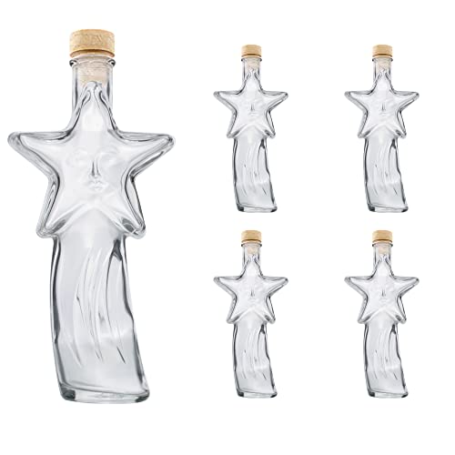 4 leere Glasflaschen Weihnachten 200ml Comer Flaschen Weihnachtsflaschen leere Glasflaschen mit Verschluss zum selbst Abfüllen 0,2l Liter 20 cl Likörflaschen Schnapsflaschen Essigflaschen Ölflaschen Höhe 21,4 cm von SLK GmbH von slkfactory