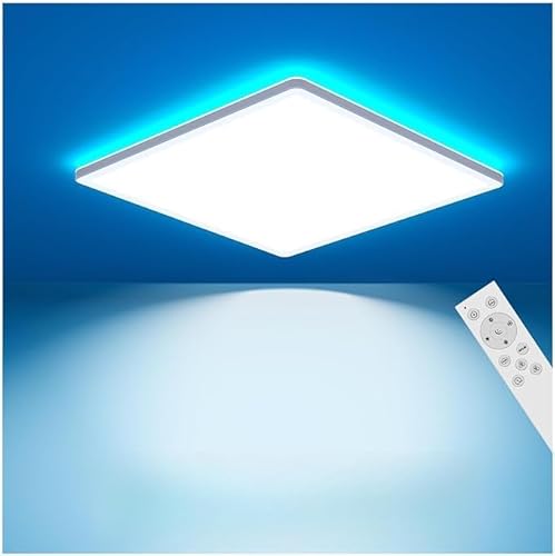 slochi 3200LM LED Deckenleuchte Dimmbar mit Fernbedienung, 30CM 25W RGB Farbwechsel Deckenlampe Led, 3000K-6500K Badezimmer Lampe für Bad Kinderzimmer Schlafzimmer Wohnzimme von slochi
