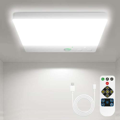 slochi Dimmbar mit Timer Akku Lampe mit Bewegungsmelder, Fernbedienung Aufladbare Batteriebetriebene Lampe, 3 Farbtemperaturen Kabellos LED Deckenleuchte für Badezimmer Flur Treppe Keller slochi Dimmbar mit Timer Akku Lampe mit Bewegungsmelder, Fernbedienung Aufladbare Batteriebetriebene Lampe, 3 Farbtemperaturen Kabellos LED Deckenleuchte für Badezimmer Flur Treppe Keller von slochi