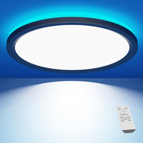 slochi LED Deckenleuchte Dimmbar mit Fernbedienung, 40CM RGB Farbwechsel Deckenlampe Led, 3000K-6500K Badezimmer Lampe für Bad Kinderzimmer Schlafzimmer Wohnzimme-Rund Schwarz slochi LED Deckenleuchte Dimmbar mit Fernbedienung, 40CM RGB Farbwechsel Deckenlampe Led, 3000K-6500K Badezimmer Lampe für Bad Kinderzimmer Schlafzimmer Wohnzimme-Rund Schwarz von slochi