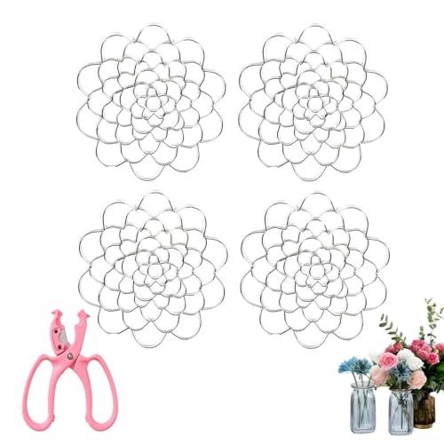sloiaz Blumengitter-Organizer aus Edelstahl, Blumenarrangement-Halter, kräftiges Gitter, wiederverwendbar, Blumenfrosch, Draht-Arrangement-Drehung for Vasen, Blumenstängel(Silver,5 inch) von sloiaz