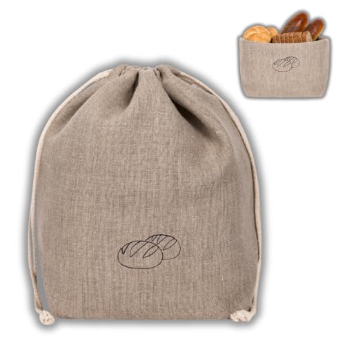 slowroom Brotbeutel 30 x 34 cm und Brotkorb 2 in 1 - Brotkorb Stoff - doppelte Leinenschicht - Brötchenbeutel Atmungsaktiv und Dekorativ - Brotkörbchen Leicht zu Pflegen, Natur slowroom Brotbeutel 30 x 34 cm und Brotkorb 2 in 1 - Brotkorb Stoff - doppelte Leinenschicht - Brötchenbeutel Atmungsaktiv und Dekorativ - Brotkörbchen Leicht zu Pflegen, Natur von slowroom