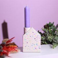 Bunter Terrazzo Kerzenhalter in Haus-Form Als Moderne Wohndeko Bunter Terrazzo Kerzenhalter in Haus-Form Als Moderne Wohndeko von smARTwithlove