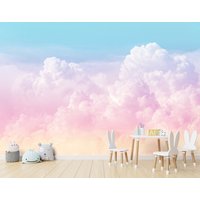Abnehmbare Tapete Mit Pastell-Ombre in Regenbogenfarben, Ablösbares Wandbild Für Kinderzimmer, Kinderzimmer Abnehmbare Tapete Mit Pastell-Ombre in Regenbogenfarben, Ablösbares Wandbild Für Kinderzimmer, Kinderzimmer von smArtArea