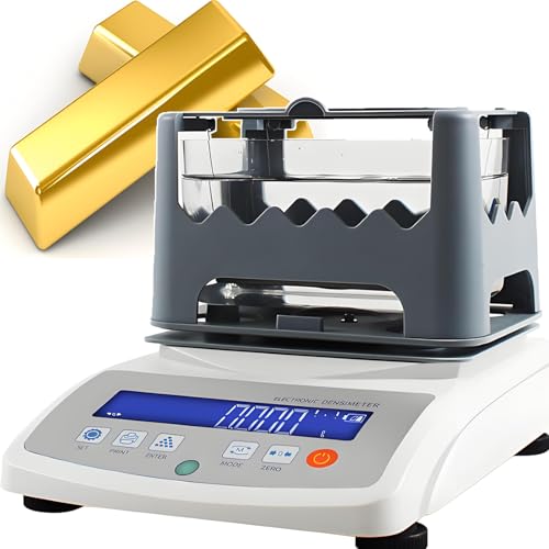 smafoseedding Pro Gold-Reinheitstest-Kits, Digitales Elektronisches Gold-Reinheitstester-Messgerät, Gold-Reinheitstest-Analysegerät, Dichtegenauigkeit 0,001 G/Cm3 600/0.01g von smafoseedding
