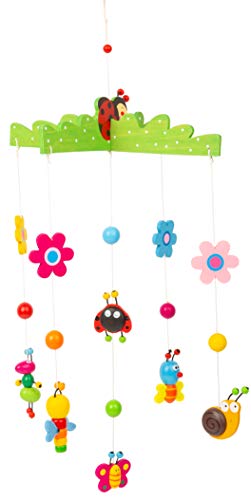 small foot Mobile Frühlingstraum aus Holz, mit bunten Tieren und Blumen, Dekoration Baby Zimmer 11401, Mehrfarbig, Normal von Small Foot