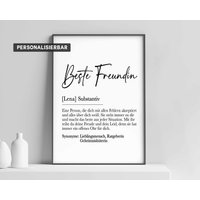 Definition Beste Freundin | Poster Personalisiertes Bild Freundin Geschenk Zum Geburtstag Schwester Definition Beste Freundin | Poster Personalisiertes Bild Freundin Geschenk Zum Geburtstag Schwester von smallConcept