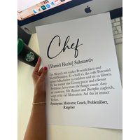 Definition Chef | Poster Personalisiertes Bild Chef Geschenk Zum Geburtstag Karte Büro Mitarbeiter Definition Chef | Poster Personalisiertes Bild Chef Geschenk Zum Geburtstag Karte Büro Mitarbeiter von smallConcept