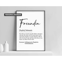 Definition Freundin | Poster Personalisiertes Bild Freundin Geschenk Zum Geburtstag Schwester Definition Freundin | Poster Personalisiertes Bild Freundin Geschenk Zum Geburtstag Schwester von smallConcept