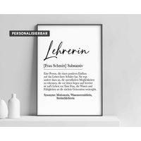 Definition Lehrerin | Poster Personalisiertes Bild Lehrerin Geschenk Zum Abschluss Lehrer Schule Definition Lehrerin | Poster Personalisiertes Bild Lehrerin Geschenk Zum Abschluss Lehrer Schule von smallConcept