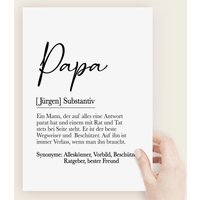 Definition Papa | Poster Personalisiertes Bild Papa Geschenk Zum Geburtstag Vatertag Mama Eltern von smallConcept