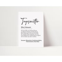 Definition Tagesmutter | Poster Personalisiertes Bild Tagesmutter Geschenk Zum Geburtstag Erzieherin Definition Tagesmutter | Poster Personalisiertes Bild Tagesmutter Geschenk Zum Geburtstag Erzieherin von smallConcept