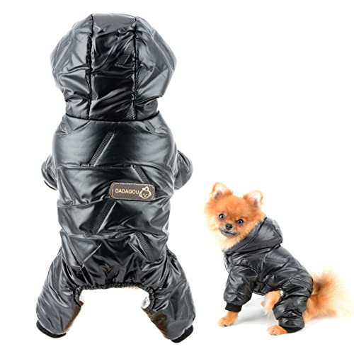 SMALLLEE_LUCKY_STORE Pet Waterproof Windproof Hoodie Winter Jumpsuit Mantel Schneeanzug für Kleine Hunde Katzen Welpen Chihuahua Yorkie Fleece Gefüttert Warm Cold Weather Kleidung von smalllee_lucky_store