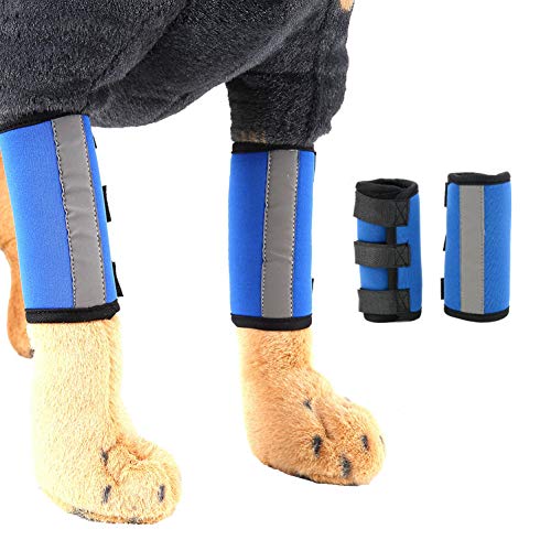 smalllee_Lucky_Store handgelenkbandage für Hunde reflektierenden,ellenbogenschutz für karpusgelenk,Bandage kompressionswickel,verstauchungen Arthritis verletzungen sportschutz,neopren,blau,M von smalllee_lucky_store