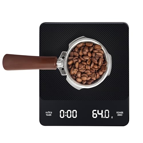 Digitale Kaffeewaage mit Timer - Type C Wiederaufladbare Espresso Waage mit Automatischer Tarierung, 3kg/0,1g Präzision Kompakte Küchenwaage für Pour Over, Filterkaffee & Barista von smallwell