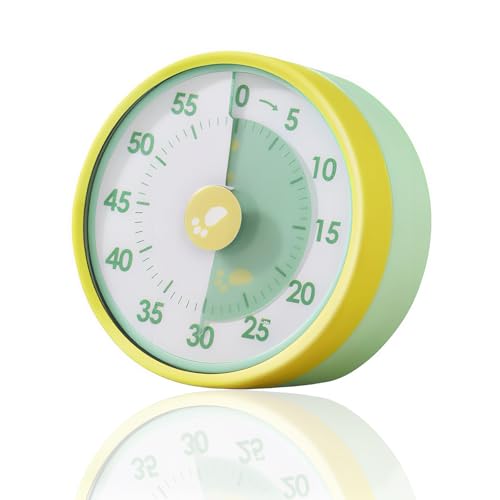 Timer für Kinder - 60-Minuten Countdown Timer Visueller Mit Magnetfunktion & Klappständer, Mechanisch Küchentimer für Klassenzimmer Büro Küche, Schreibtisch von smallwell