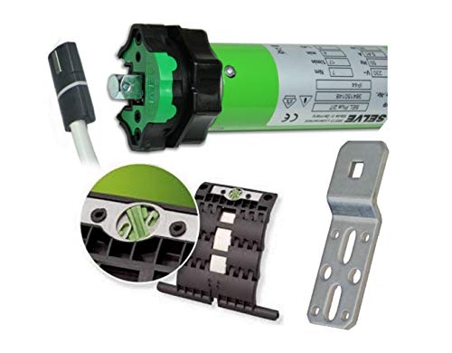 smarotech® Rollladen-Nachrüstset: Rohrmotor Selve SEL Plus 2/10 inkl. Einbruchschutz durch patentierte SecuBlock, 4-Kant-Lager, Anschlusskabel und SW 60 Adapter. (SEL Plus 2/10 mit 2 St. SecuBlock) von smarotech - Made in Germany