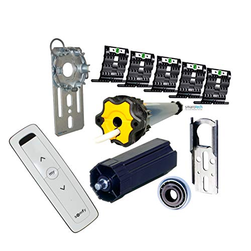 Nachrüstset mit smarotech® Montageset SW60 zum Modernisieren von Gurt/Kurbel mit Funk-Rollladenmotor (Montageset, Oximo io 15/17, Handsender) von smarotech