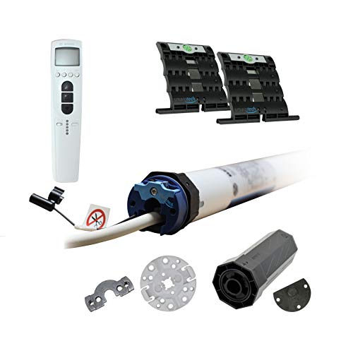 smarotech® Nachrüstset zum Modernisieren von Gurt/Kurbel: smarotech® Montageset SW40 (für 40mm 8-kant-Wellen) inkl. Becker Rollladenmotor P9-16-C01 (bis 3,9m²) und TimeControl TC4410-II von smarotech