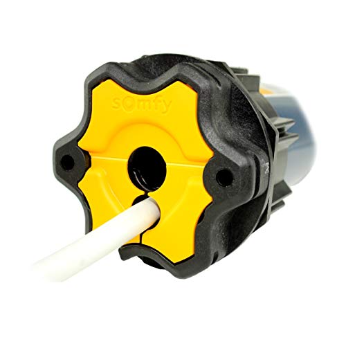 Somfy Smart Home Funk Rolladenmotor Oximo 50 io (10/17) inkl. Einbruchschutz durch 3 patentierte Hochschiebesicherungen, Motorlager, Anschlusskabel und SW 60 Adapter/Mitnehmer. von Homry
