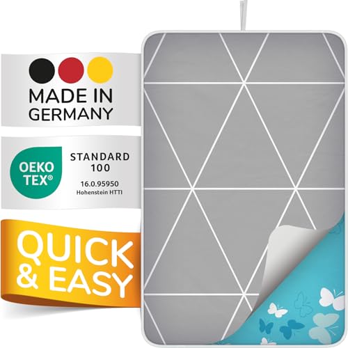 smart&gentle Super Soft Bügeldecke für Tisch hitzebeständig - 100x65cm - rutschfeste Bügelunterlage mit Feuchtigkeitsschutz für Dampfbügeleisen, Bügelmatte Made in Germany von smart&gentle