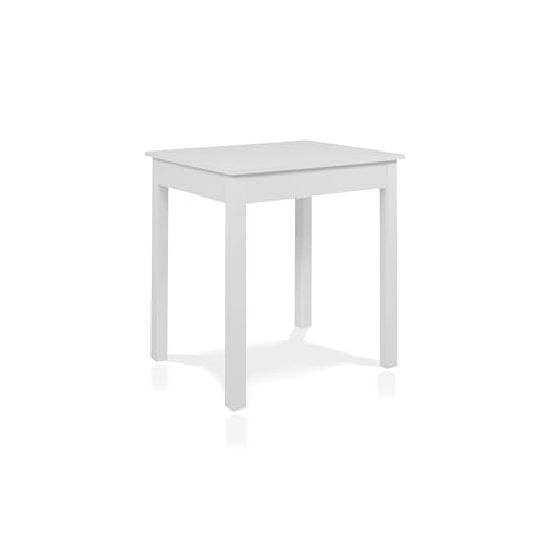 smart Esstisch 90x67 cm Weiß, kompakter Küchentisch, Esszimmertisch aus Holzwerkstoff, Kleiner moderner Tisch für bis zu 4 Personen von smart